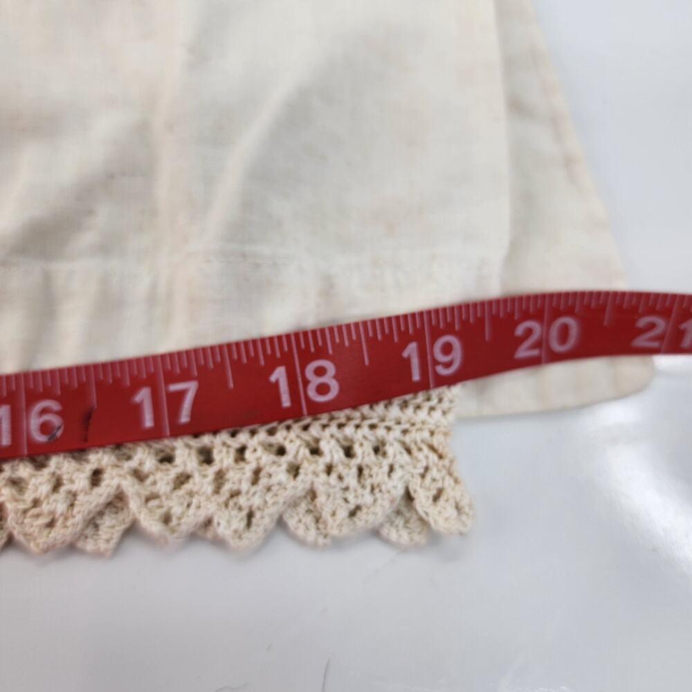 Vintage Ivory Pillowcase Crochet Lace Edge 32x20 Yellowed Stained Crafting Only - Picture 6 of 8